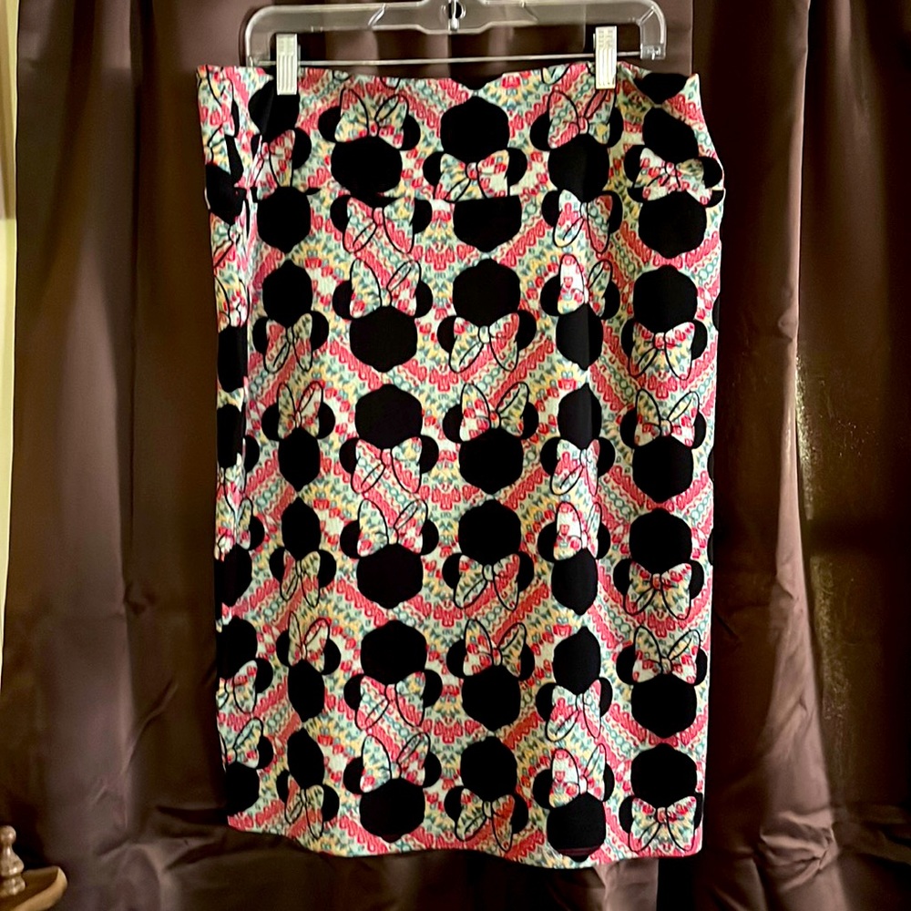 LulaRoe, Size 3X, Cassie Minnie Mouse Ears stretch pencil skirt